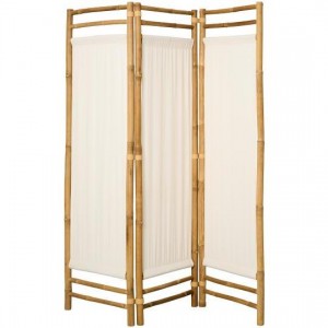 Rumdeler i 3 fag bambus med off white stof