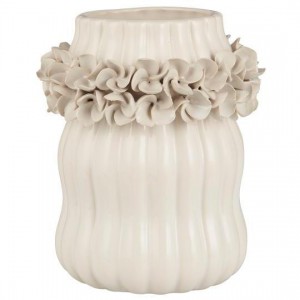 Vase glaseret Hortensia hvid 15cm Vase glaseret Hortensia hvid 15cm