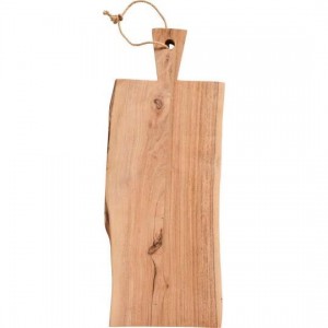 Skærebræt med jutereb uens kanter akacietræ UNIKA