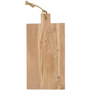 Skærebræt med jutereb firkantet med skaft akacietræ