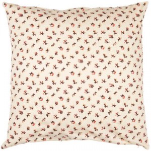 Pudebetræk Antonia beige med brune og røde blomster Pudebetræk Antonia beige med brune og røde blomster
