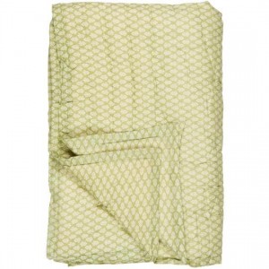 Quilt Caja støvgrøn med hvide blomster