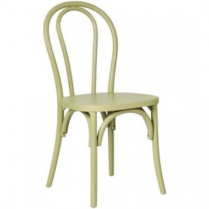 Wienerstol med træsæde støvgrøn, kan stables