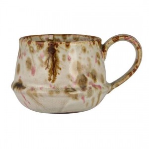 Krus med hank Kalmar rosa og brunt farvespil