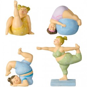 Dame i yoga-positur blå dragt