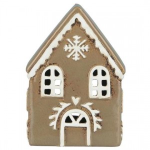 Hus til fyrfadslys Stillenat Gingerbread snekrystal