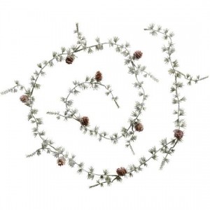 Cederranke kunstig med kogler og kunstig sne