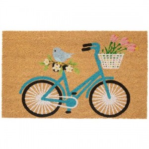 Dørmåtte cykel med cykelkurv