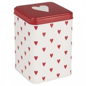 Dåse med hjerter firkantet