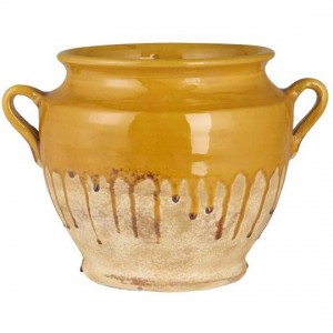 Skjuler med hanke gul løbeglasur Avignon H 20 cm