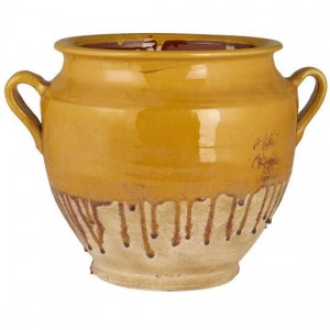 Skjuler med hanke gul løbeglasur Avignon H 25 cm