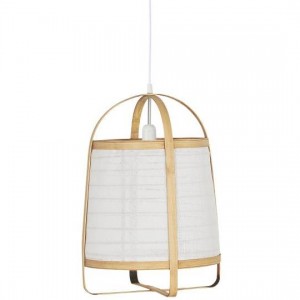 Hængelampe med hvid stofside ledning L:125 cm