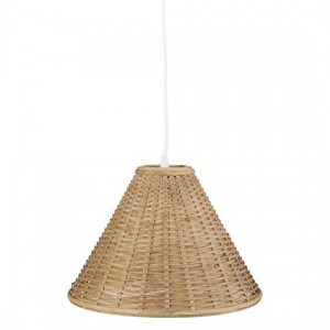 Hængelampe bambusskærm skrå lukket flet ledning L:135 cm