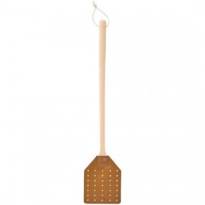 Fluesmækker med læder og bomuldssnor