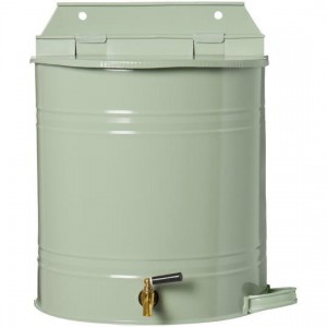 Vandbeholder til væg med hane og sæbeholder grøn 10,5 ltr