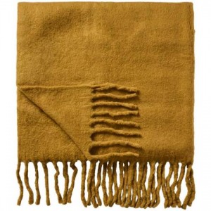 Plaid mustard med frynser Plaid mustard med frynser