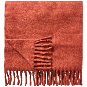 Plaid rustfarvet med frynser Plaid rustfarvet med frynser