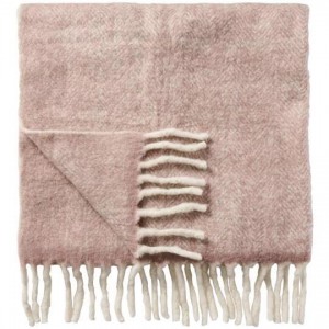 Plaid malva melange med off white frynser Plaid malva melange med off white frynser