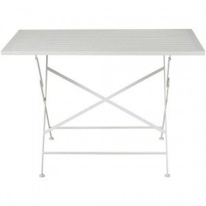 Bord med træbordplade og metalstel foldbar hvid