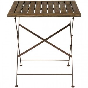 Bord med træbordplade og metalstel foldbar brun