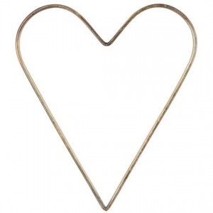 Hjerte messing flad metal