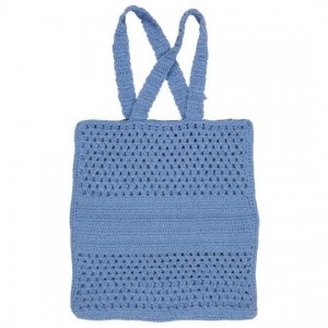 Hæklet taske blå