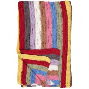 Plaid hæklet med multifarvede striber Plaid hæklet med multifarvede striber
