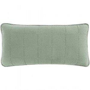 Pudebetræk til gavlpude pistacie 50x90cm forside quiltet, bagside med bindebånd