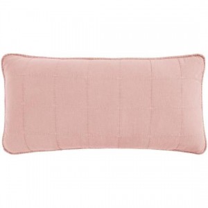 Pudebetræk til gavlpude rose 50x90cm forside quiltet, bagside med bindebånd