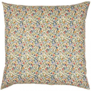 Pudebetræk 60x60 med blå, grønne og rust blomster