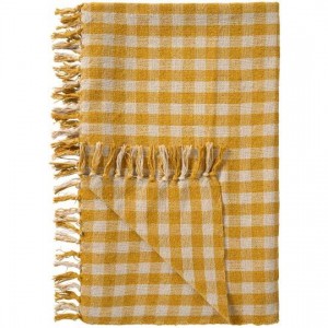 Plaid natur/gule tern