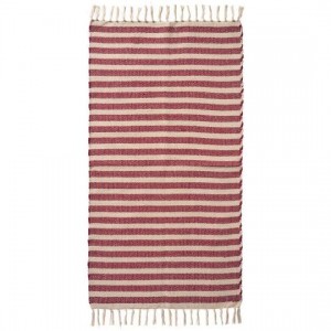 Gulvløber creme og røde striber