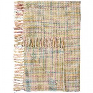 Plaid multifarvet i grøn, blå og turkis version