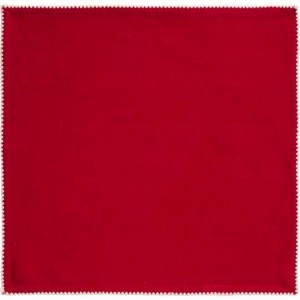 Stofserviet Dagmar rød med hvide stikninger i kanterne