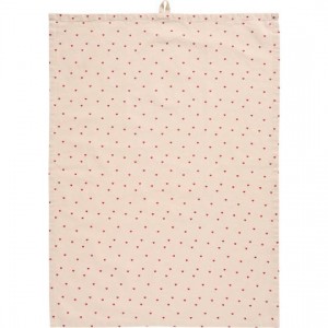 Viskestykke Valentin natur med røde hjerter