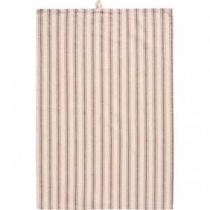 Viskestykke Erling natur med brune smalle og brede striber