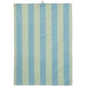 Viskestykke Linus med lysegrønne og blå brede striber