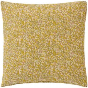 Hyndebetræk Rita natur med gule, grønne og rosa blomster