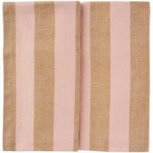 Dug Linus aflang med lysebrune og lyserøde brede striber