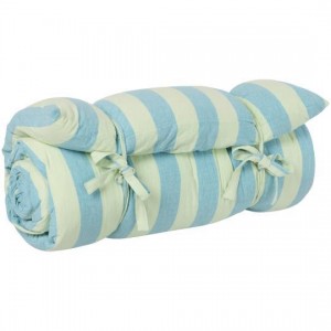 Madras Linus med lysegrønne og blå brede striber