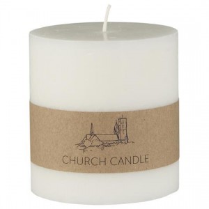 Kirkelys rustik hvid stearin svanemærket