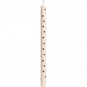 Kertelys med brune hjerter stearin Ø:1,3 H:20 svanemærket Kertelys med brune hjerter stearin Ø:1,3 H:20 svanemærket