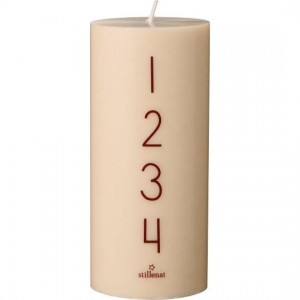 Adventslys 1-4 kit med rødbrune tal stearin svanemærket Adventslys 1-4 kit med rødbrune tal stearin svanemærket