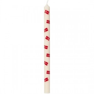 Kertelys med Dannebrog stearin Ø:1,3 H:20 svanemærket