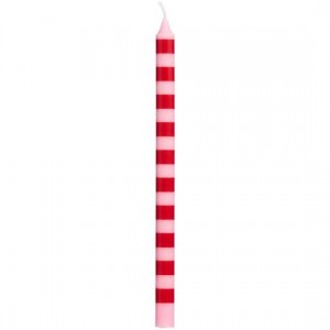 Kertelys stribet rød/lyserød Ø:1,3 H:20 svanemærket