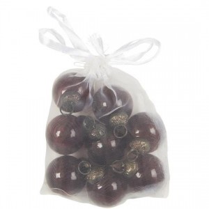 Pose med 8 ens julekugler mini coral almond Pose med 8 ens julekugler mini coral almond