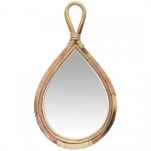 Håndspejl med bambuskant