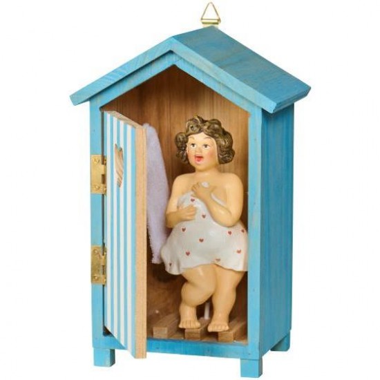 Badehus med dame indeni