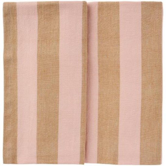 Dug Linus aflang med lysebrune og lyserøde brede striber