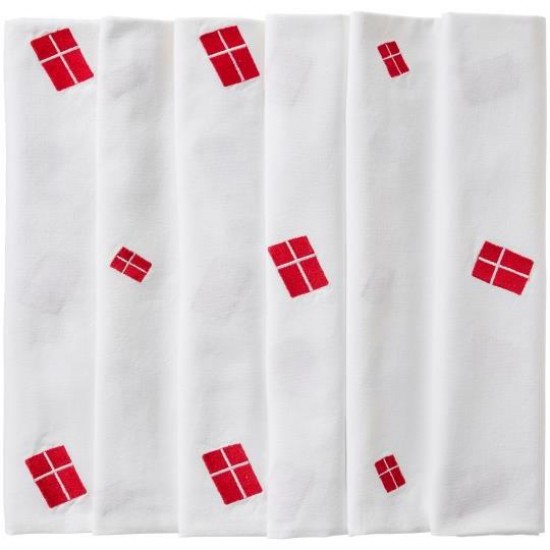 Dug aflang med danske flag hvid Dug aflang med danske flag hvid